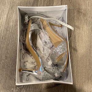 Silver Glitter Heels